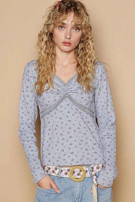 POL Floral V-Neck Long Sleeve T-Shirt Gray Trendsi e05971db-349b-47d3-bcd2-fc9e7b734da3-Max-Origin