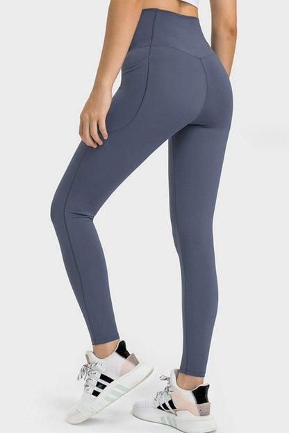 Millennia V-Waist Yoga Leggings with Pockets Trendsi e05b3d6a9a3445fea3006203cb0a9d54-Max