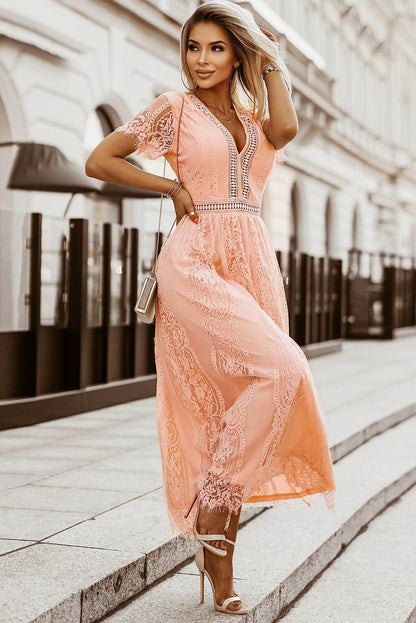 Scalloped Trim Lace Plunge Dress Peach Trendsi e0869841e47f4cff98a7ee7369804c0b-Max