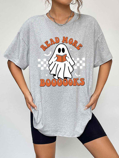 Round Neck Short Sleeve Ghost Graphic T-Shirt Trendsi e09a547864924d0489ac2a8cc1e003c0-Max