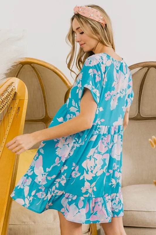 BiBi Floral Crinkle Shirred Ruffle Detail V Neck Dress Trendsi e0a32c9db8794ff4ab03ffd1bbda7936-Max-Origin
