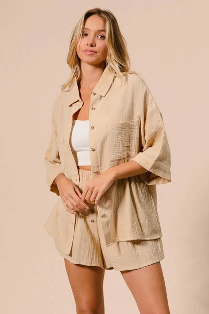 BiBi Crinkle Gauze Shirt and Short Set Trendsi e0a9aa1178c148a5aa0319d8a286c6bd-Max-Origin