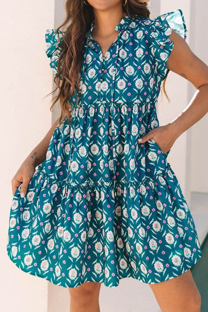 Printed Tie Neck Ruffled Cap Sleeve Dress Trendsi e0bad7a0-d0a1-409a-a824-7766ece12565-Max-Origin