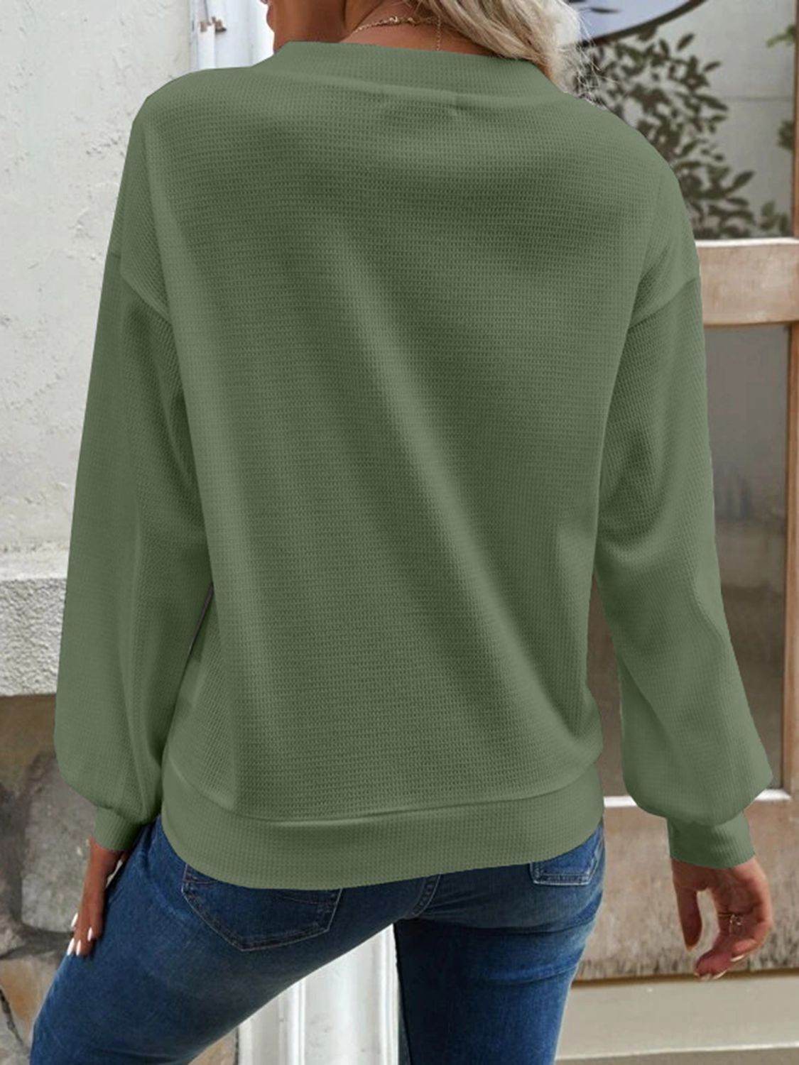 V-Neck Dropped Shoulder Blouse Trendsi e0d8d127106e44cf8bd60d3a4b411599-Max