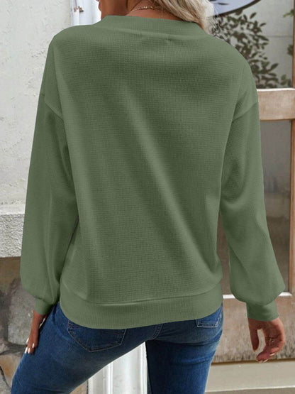 V-Neck Dropped Shoulder Blouse Trendsi e0d8d127106e44cf8bd60d3a4b411599-Max