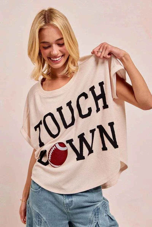 BiBi Game Day Touchdown Letter Patches Waffle Short Top Trendsi e0e07a7672e64c1f8ef82f6522ca915f-Max-Origin