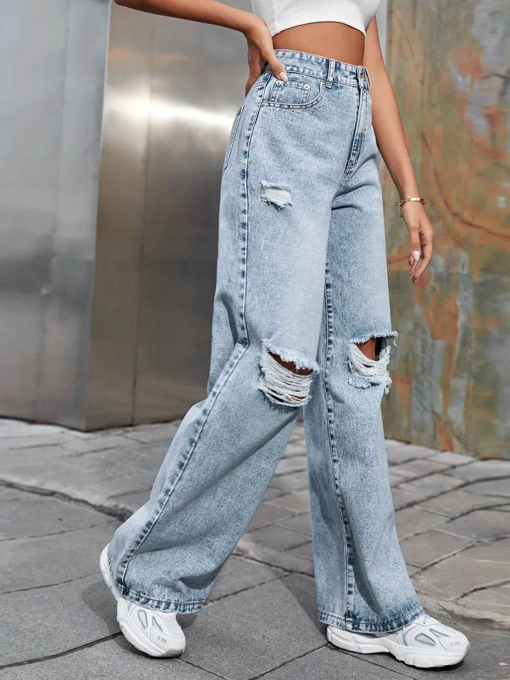 Distressed Wide Leg Jeans with Pockets Trendsi e100f0fc-3f39-44ff-af09-2b808c228c80-Max