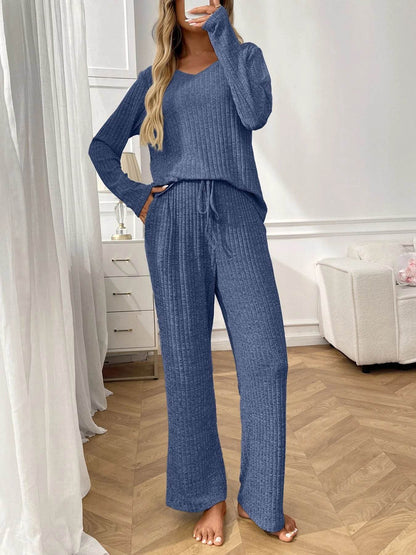 Ribbed Long Sleeve Top and Pants Lounge Set Trendsi e119f402-70f3-40be-855b-64da172b823c-Max-Origin
