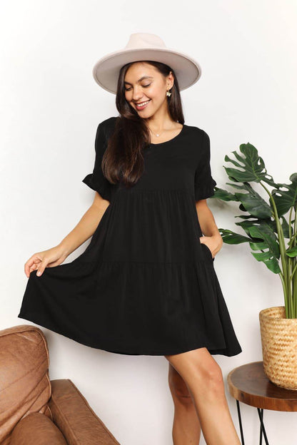 Mandy V-Neck Flounce Sleeve Tiered Dress Trendsi e145214f284e468ba537393c9326e492-Max