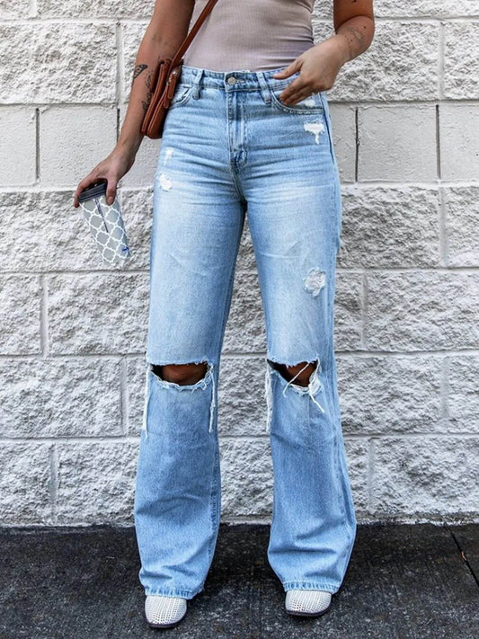 High Waist Distressed Jeans Light Blue Trendsi e163263f-79b5-4b4d-8cf5-0b832b7a9950-Max-Origin