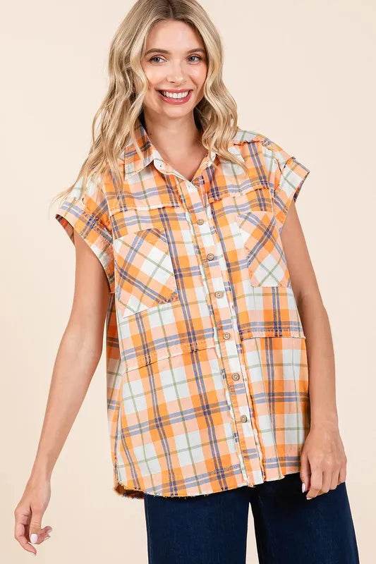 Mittoshop Mineral Wash Plaid Button Down Shirt Trendsi e201eeec-ce93-496b-95e0-67f0f7588bbc-Max