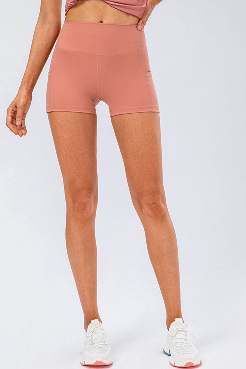 Slim Fit Wide Waistband Sports Shorts Coral Trendsi e290db66e62c40cdb3534d5ca1326b84-Max