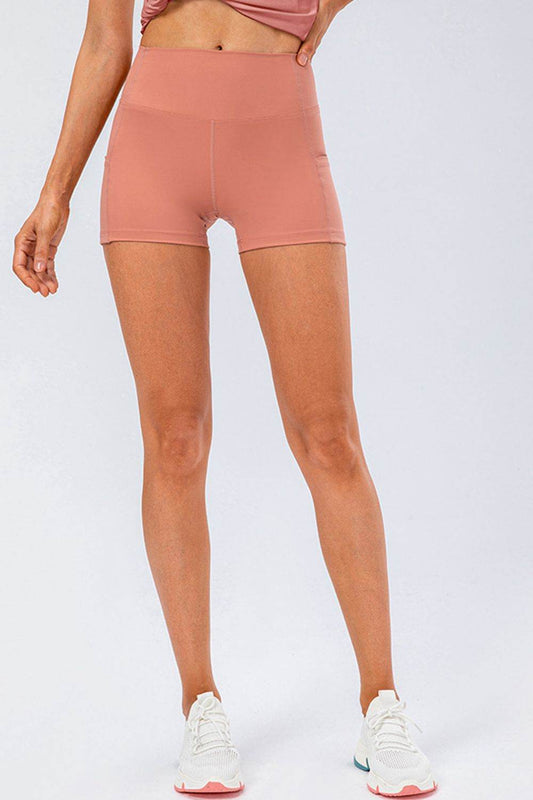 Slim Fit Wide Waistband Sports Shorts Coral Trendsi e290db66e62c40cdb3534d5ca1326b84-Max