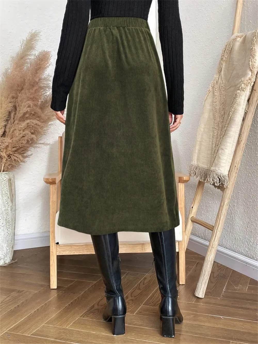 Pocketed Back Elastic Waist Skirt Trendsi e2bf79ad-adb2-4feb-8d23-feb84f5747b9-Max