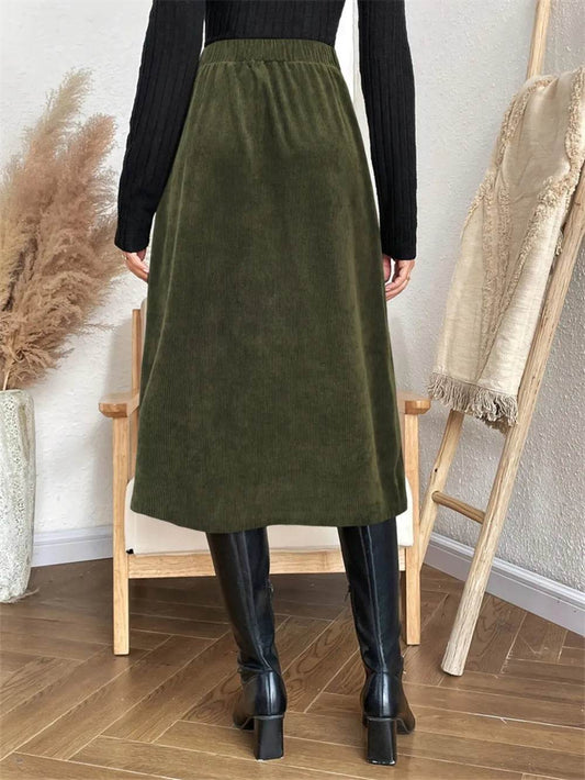 Pocketed Back Elastic Waist Skirt Trendsi e2bf79ad-adb2-4feb-8d23-feb84f5747b9-Max