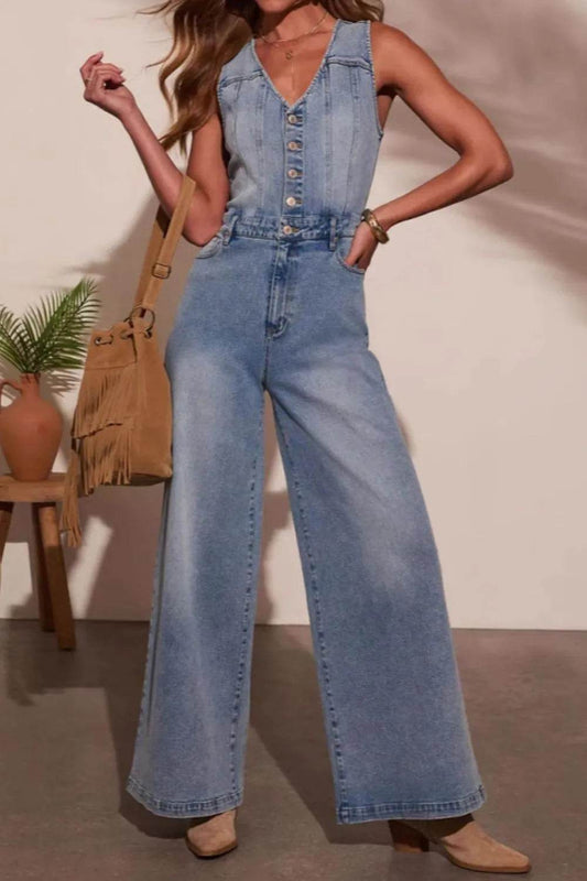 V-neck Wide Leg Denim Jumpsuit Trendsi e2e2f74b-995e-400a-b744-d6c700eb4f50-Max-Origin