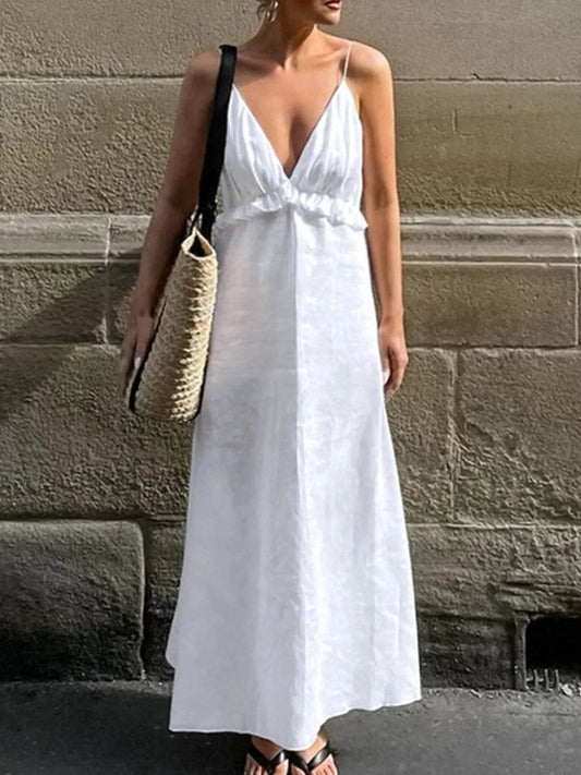 Ruffled V-Neck Maxi Dress Trendsi e2e5b3bb-9de5-47f4-bdd8-22cd14c1e99f-Max-Origin