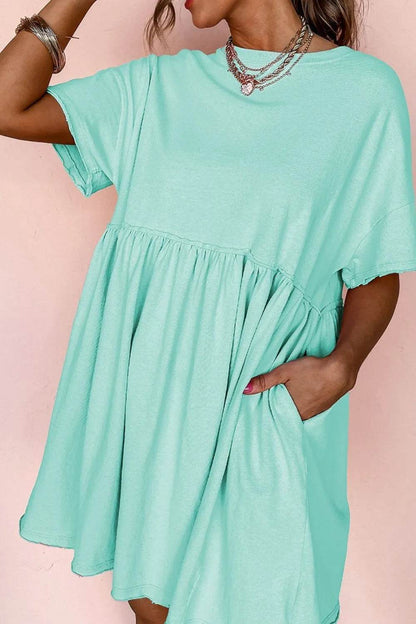 Round Neck Half Sleeve Mini Tee Dress Mint Blue Trendsi e309aad4-f78a-4cdb-8a1a-0d27dd8a7605-Max-Origin