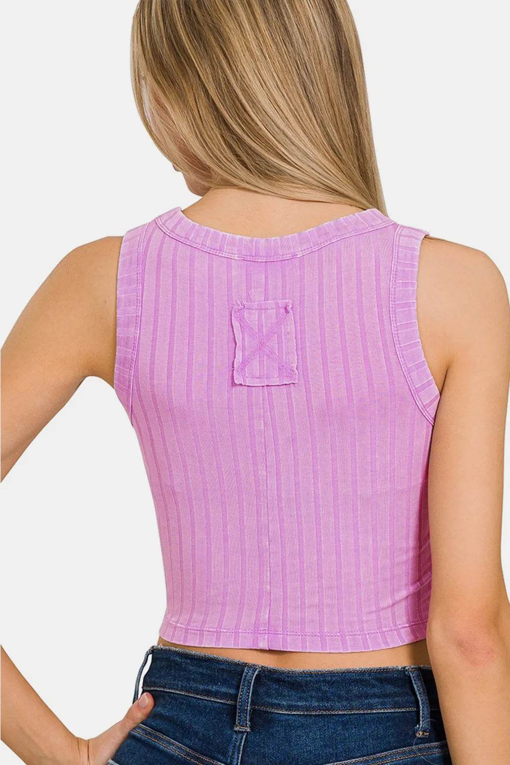 Zenana Ribbed Round Neck Cropped Tank Trendsi e3a629ed-bc97-4a3f-a1a1-1f419589e16d-Max