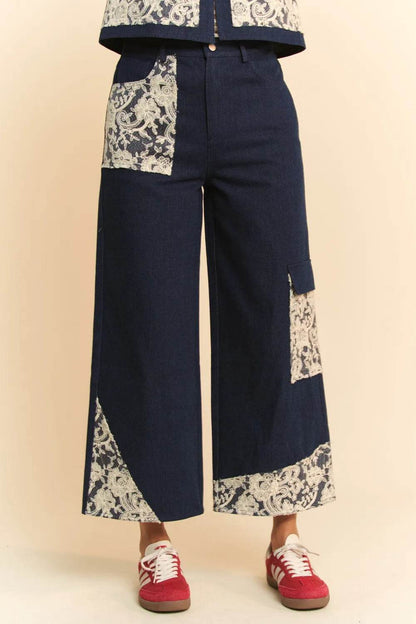 Davi & Dani Lace Applique Wide Leg Jeans Trendsi e3e9957b-7b96-4d54-a89b-ca946b1f7cf0-Max