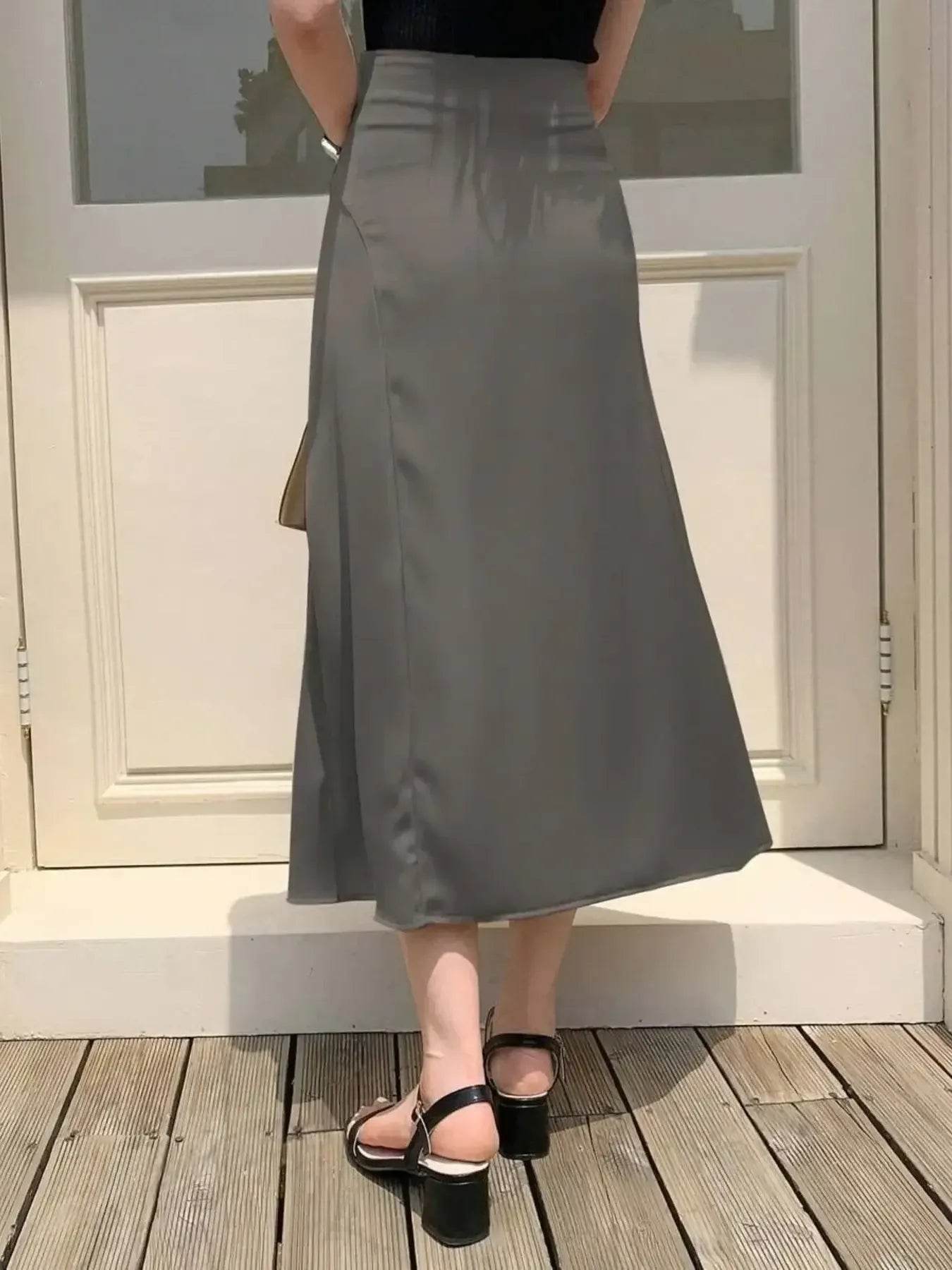 Asymmetric Wrap Midi Skirt with Fluted Hem Trendsi e40b5bb772a144e989fb1372f6a055cc-Max-Origin