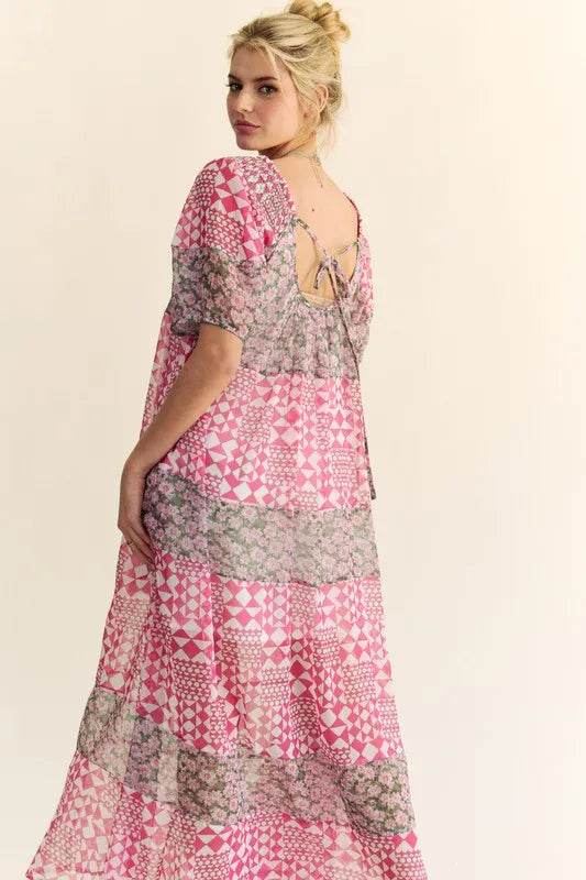Davi & Dani Multi Floral Square Neck Puff Sleeve Maxi Dress Trendsi e44cf2fa31ce47a48d6d0abe34302398-Max-Origin