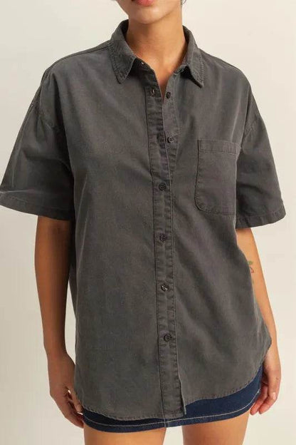 HYFVE Short Sleeve Button Down Oversized Shirt Trendsi e469229b7c3a40f0a14ff30f55759268-Max-Origin