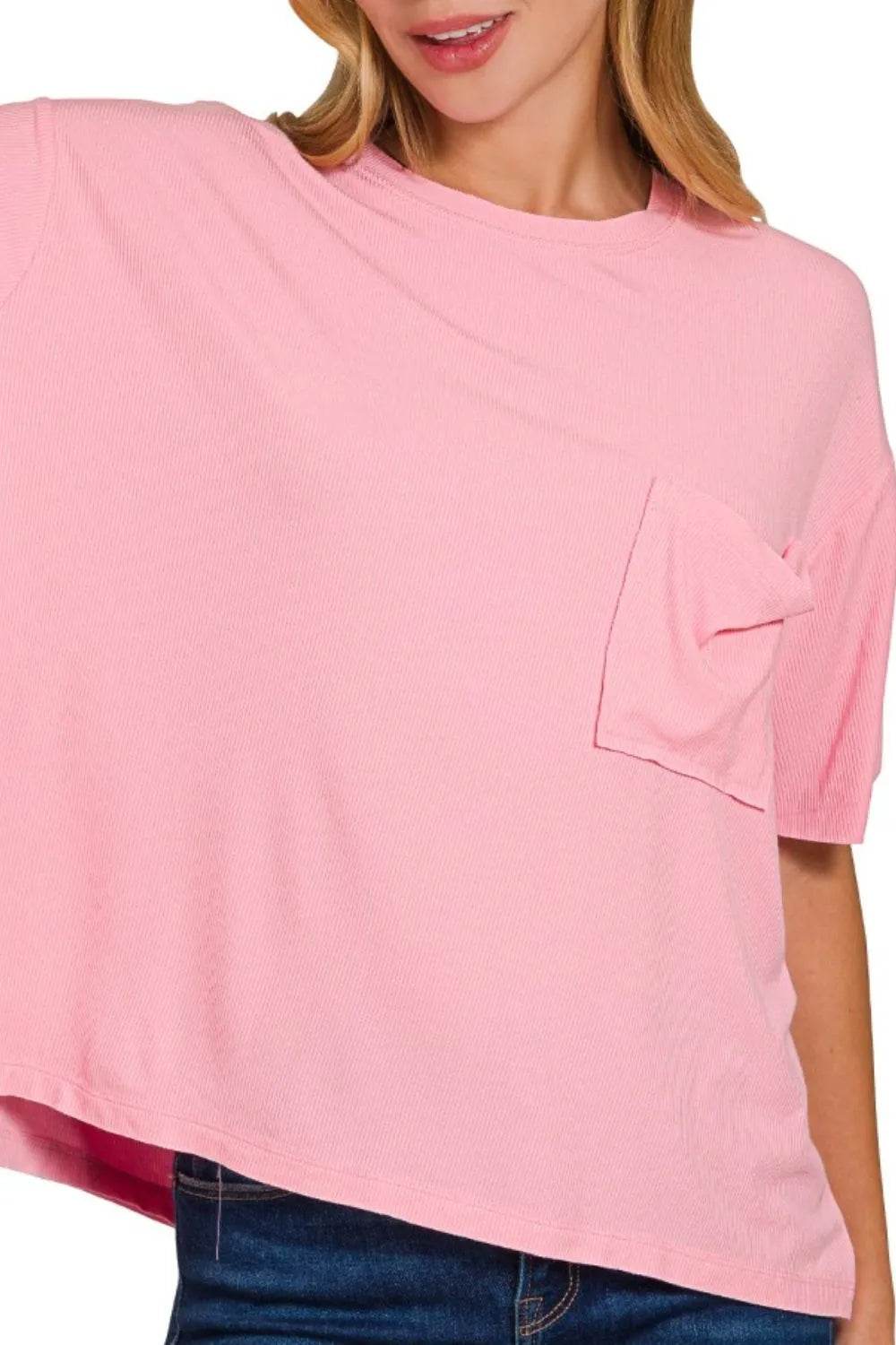 Zenana Oversized Ribbed Round Neck Short Sleeve Tee Trendsi e46d3b4f-9ab9-41e0-8d3b-0e548aacdb9d-Max-Origin