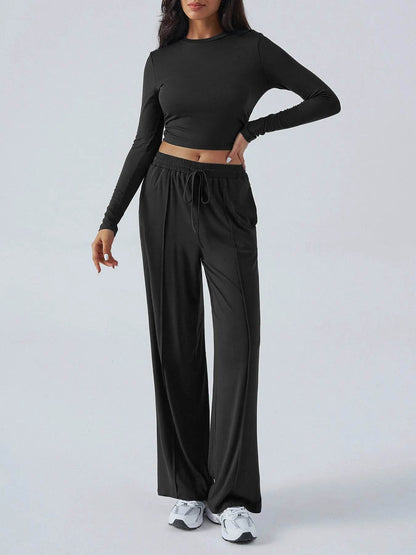 Round Neck Long Sleeve Top and Pants Set Black Trendsi e484e3f2dff549cdbf63b11b2c63114a-Max-Origin