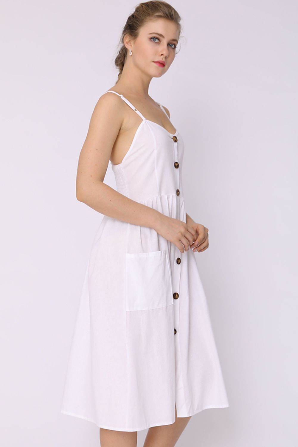Spaghetti Strap Smocked Dress with Pockets Trendsi e49a125974074cd6882139becb18a14d-Max