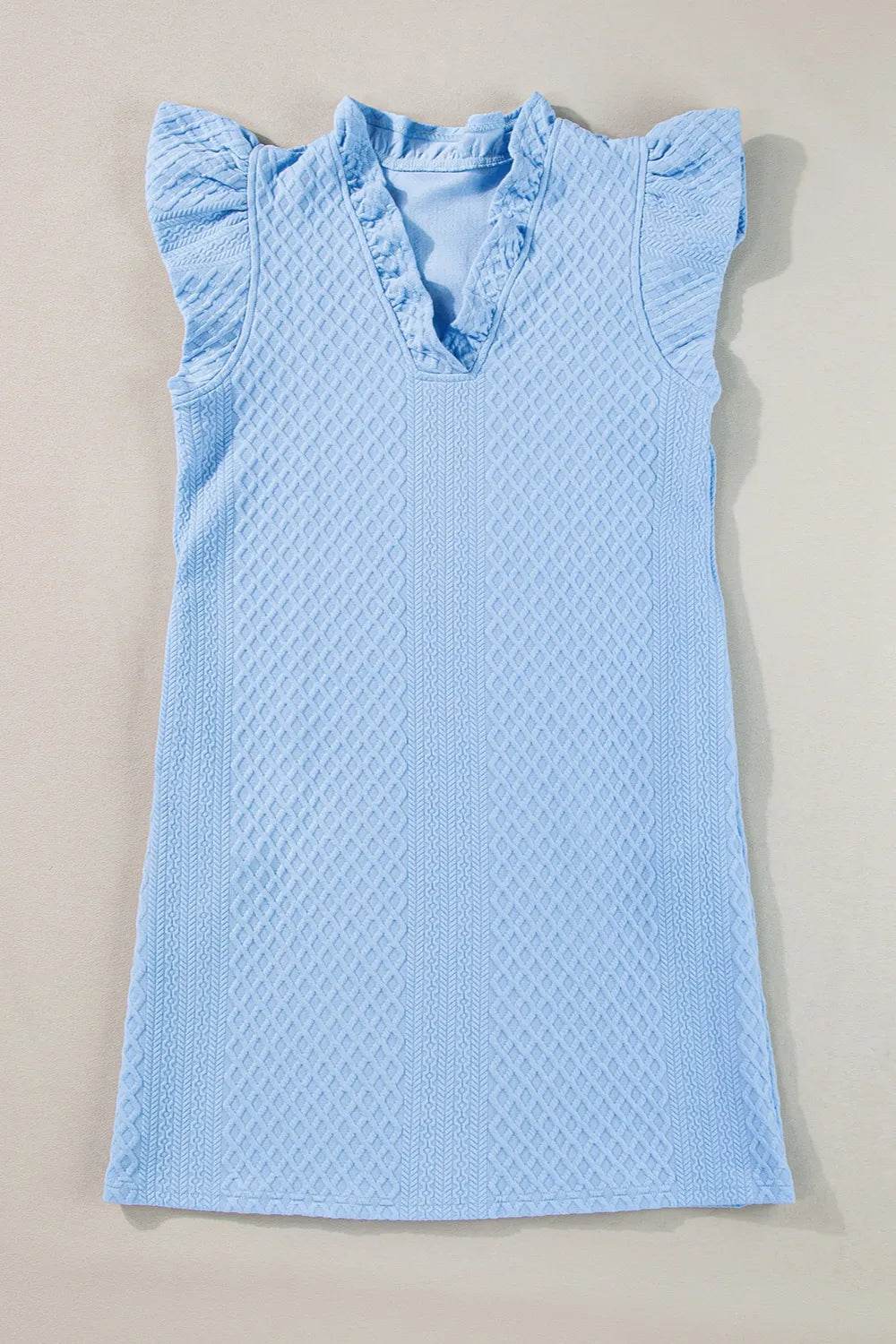 Ruffled V-Neck Cap Sleeve Mini Dress Trendsi e4a6e217-85c5-43a4-a564-096d01d5444d-Max