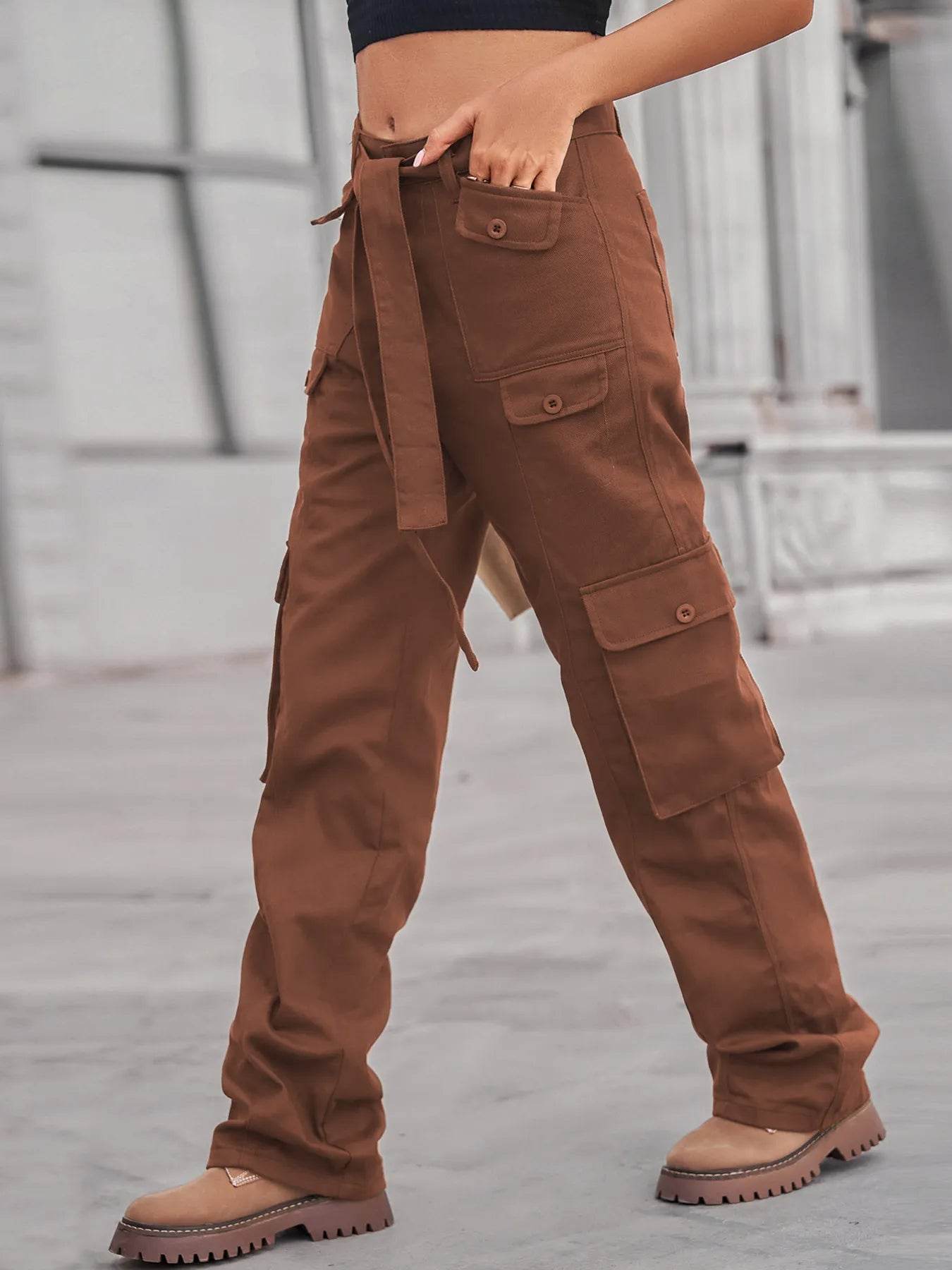 High-Waisted Multi-Pocket Cargo Jeans Trendsi e4b0c9143a41499b9271b09559216a9d-Max-Origin
