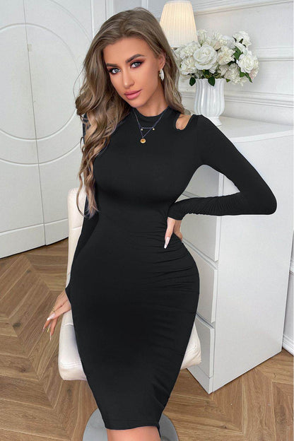 Cutout Long Sleeve Pencil Dress Trendsi e4c8e1dbae4547ddb735d2ede9a83169-Max
