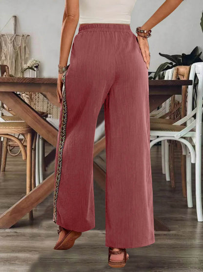 Bohemian Wide Leg Embroidered Side Stripe Pants Trendsi e5424282407345c998e66e3b2d21216e-Max-Origin