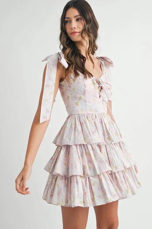 MABLE Floral Print Shoulder Tie Layered Mini Dress Pink Trendsi e5b94f7b4a57409687541db96f779492-Max-Origin