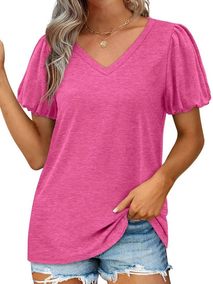 V-Neck Puff Sleeve Casual T-Shirt Trendsi e5bcdb083e564d9a89e0761024899db8-Max-Origin