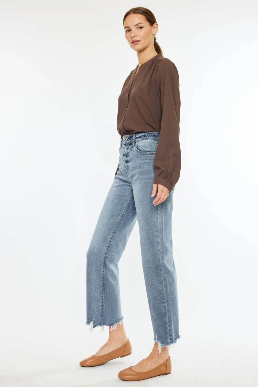 Kancan High Rise Slim Wide Leg Jeans Trendsi e5fa83fe-9430-4739-bb7e-cb70365902f7-Max