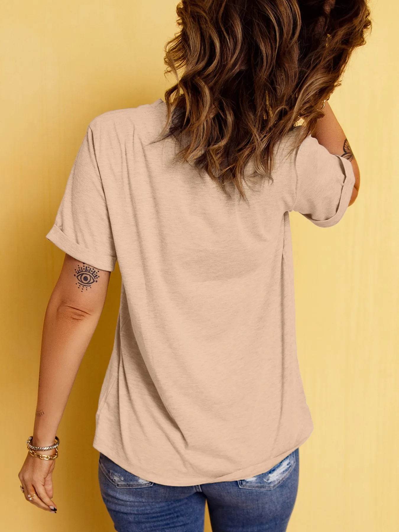 Sequin Horses Patched Casual Crewneck T Shirt Trendsi e64b3963b6ce4ac6aa53e81025960940-Max-Origin