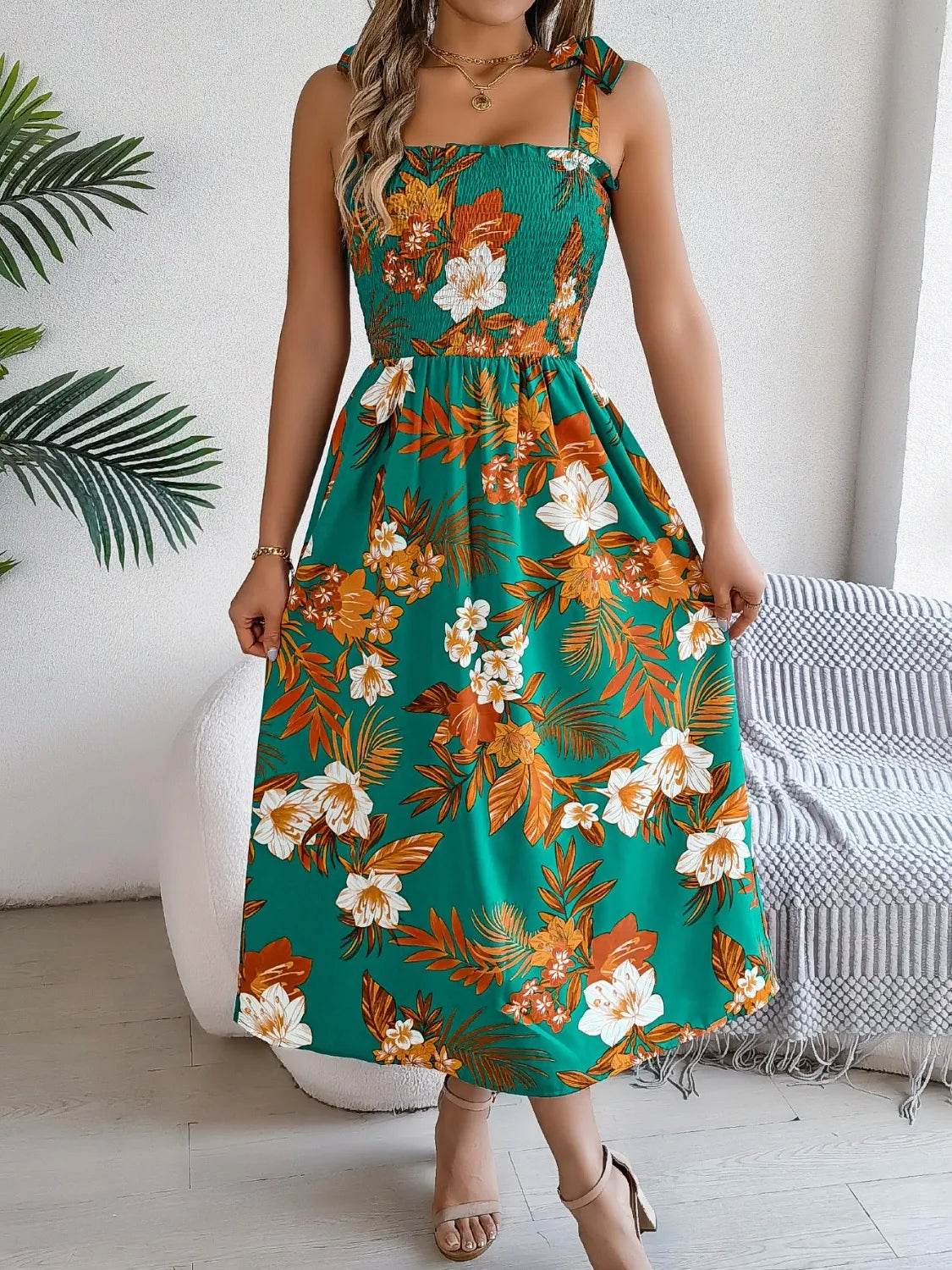 Smocked Floral Tie Shoulder Midi Dress Trendsi e6c33c89-0220-4344-9e87-8dccdc8608bc-Max-Origin
