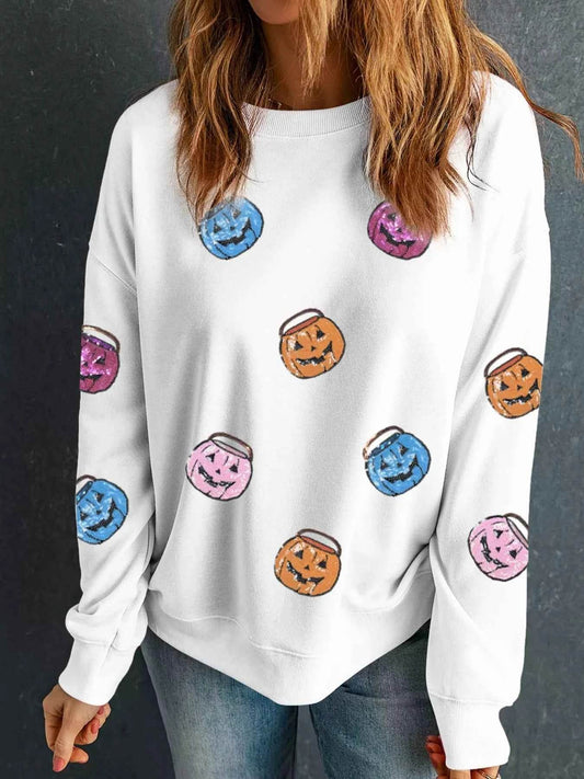 Halloween Pumpkin Lantern Sequin Patched Sweatshirt White Trendsi e6c4104c17764bd58f6644d791366248-Max-Origin