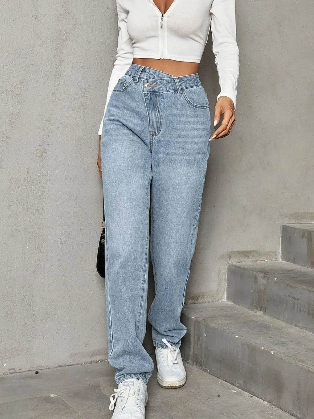 Asymmetrical Waist Straight Leg Jeans Trendsi e6ed2bfd-554a-4bd6-ae5d-4ca3f6696387-Max