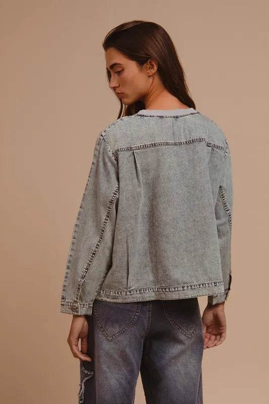 BiBi Mineral Washed Checkered Round Neck Denim Top Trendsi e74f59d7-6ee2-4fad-bb46-5f9406eb5918-Max
