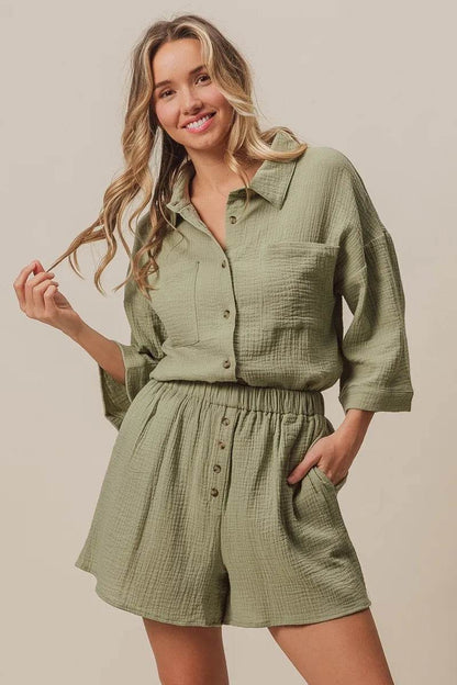 BiBi Crinkle Gauze Shirt and Short Set Trendsi e7a046096c284b1ba7835aebc50e6446-Max-Origin
