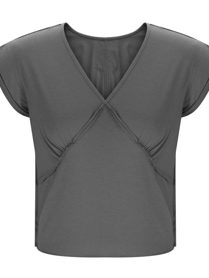 Deep V-Neck Cropped T-Shirt Trendsi e7e16b5d8bd54391879c32568873d233-Max-Origin