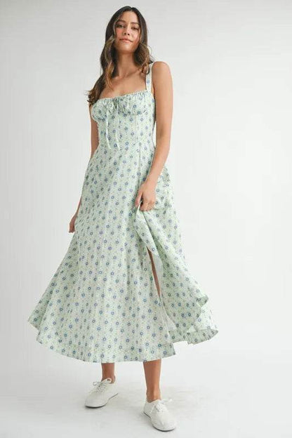 MABLE Floral Print Bustier Back Lace Up Midi Dress Trendsi e858a34eaacb45b980f5763528e5481f-Max-Origin