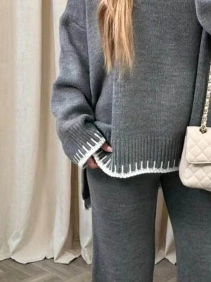 Contrast Trim Round Neck Top and Pants Sweater Set Trendsi e8615ccb-ea2f-4bb7-98a8-e108b504dfa3-Max-Origin