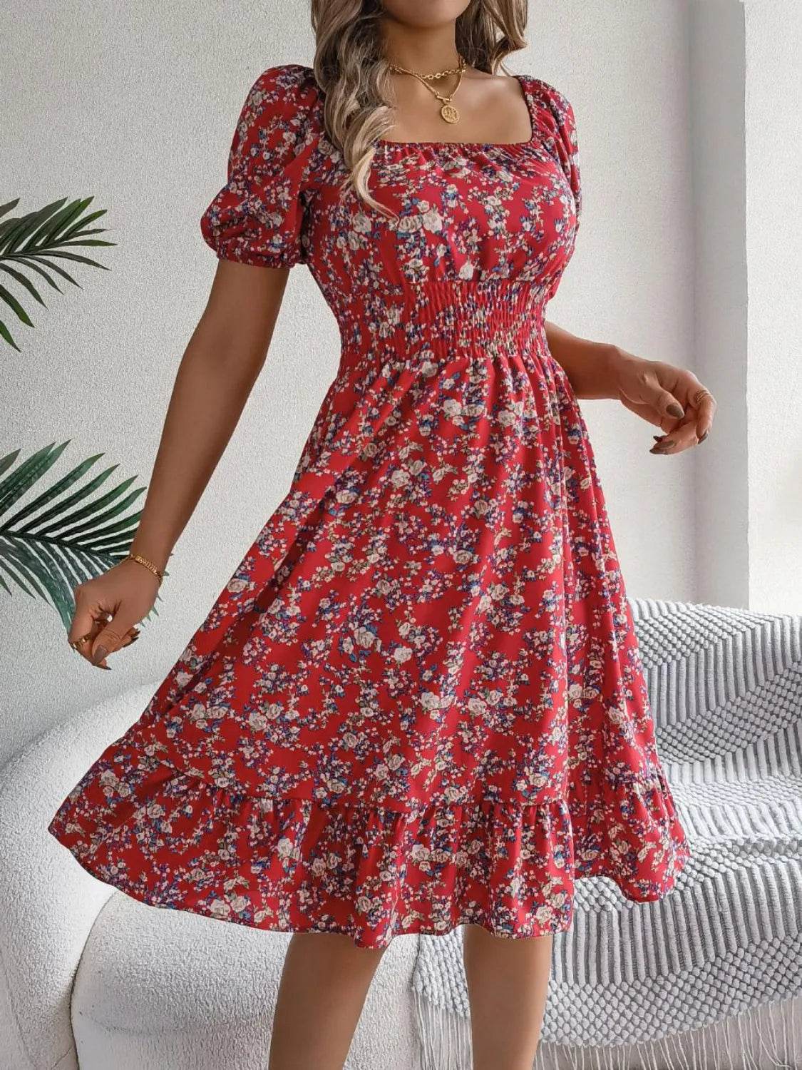 Ruffled Hem Floral Puff Sleeve Dress Trendsi e86c994a-d32d-4f03-9c41-97b7301a637a-Max-Origin