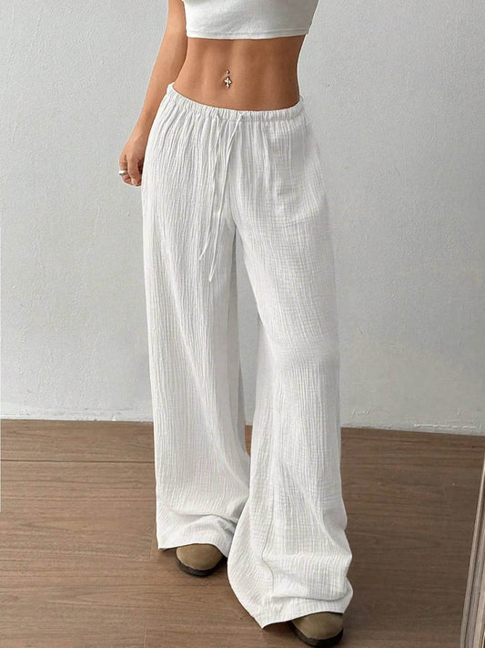 Drawstring Wide-Leg Casual Pants White Trendsi e8787e913d0447df9014c629253c0fd0-Max-Origin