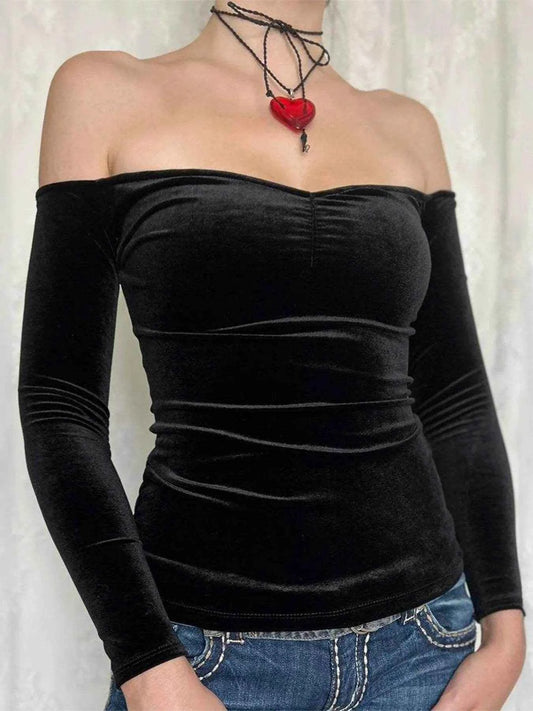 Off-Shoulder Long Sleeve Top Trendsi e8ba2f5096b34125a6b3c6a2a9a8d52d-Max-Origin