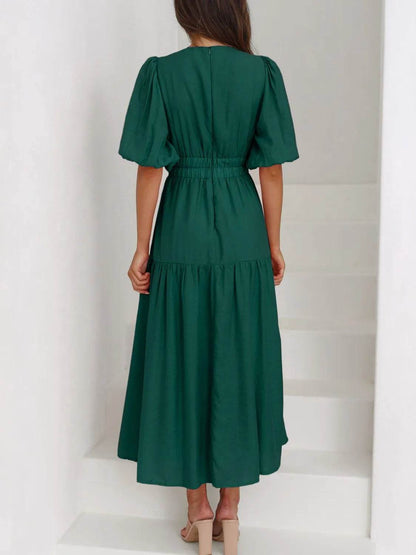 V-Neck Puff Sleeve Midi Dress Trendsi e8bd3688-f28b-4c4f-8182-6efa750ab6f3-Max-Origin